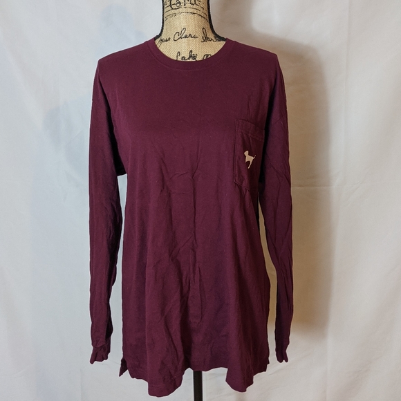 PINK Victoria's Secret Tops - PINK Long Sleeve Pocket Tee, size L